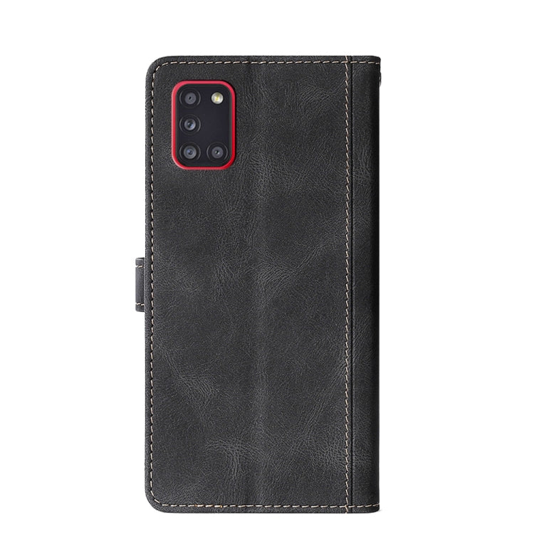 For Samsung Galaxy A31 Stitching Skin Feel Magnetic Buckle Horizontal Flip PU Leather Case with Holder & Card Slots & Wallet