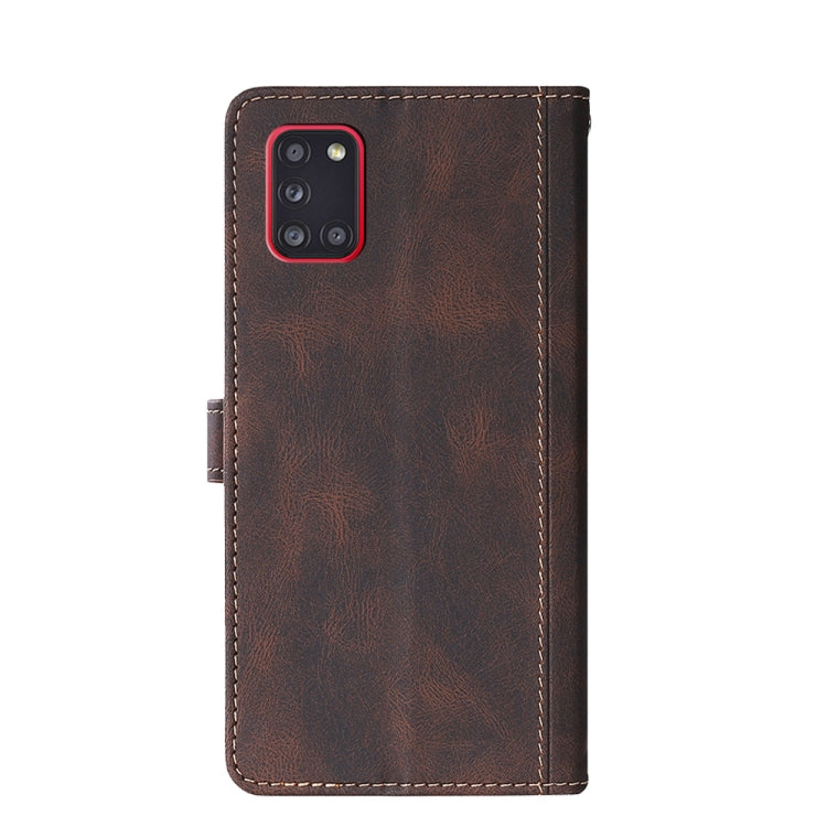 For Samsung Galaxy A31 Stitching Skin Feel Magnetic Buckle Horizontal Flip PU Leather Case with Holder & Card Slots & Wallet