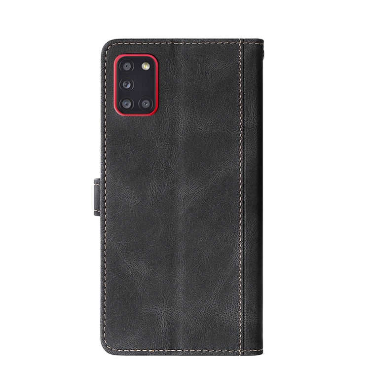 For Samsung Galaxy A31 (EU Version) Stitching Skin Feel Magnetic Buckle Horizontal Flip PU Leather Case with Holder & Card Slots & Wallet