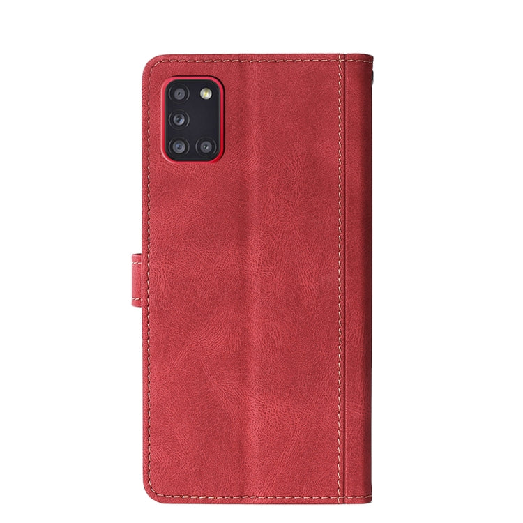 For Samsung Galaxy A31 (EU Version) Stitching Skin Feel Magnetic Buckle Horizontal Flip PU Leather Case with Holder & Card Slots & Wallet