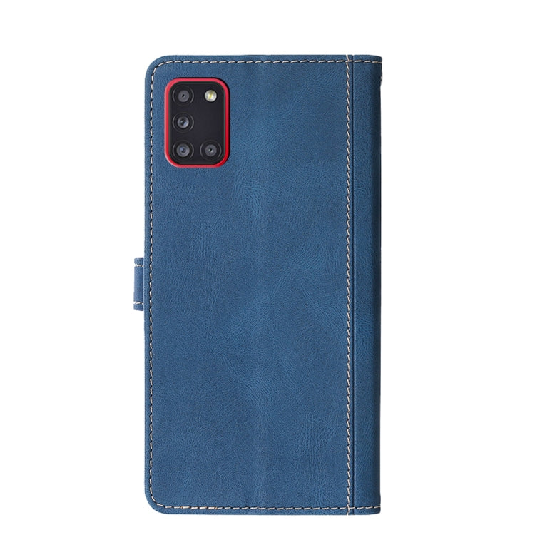 For Samsung Galaxy A31 (EU Version) Stitching Skin Feel Magnetic Buckle Horizontal Flip PU Leather Case with Holder & Card Slots & Wallet