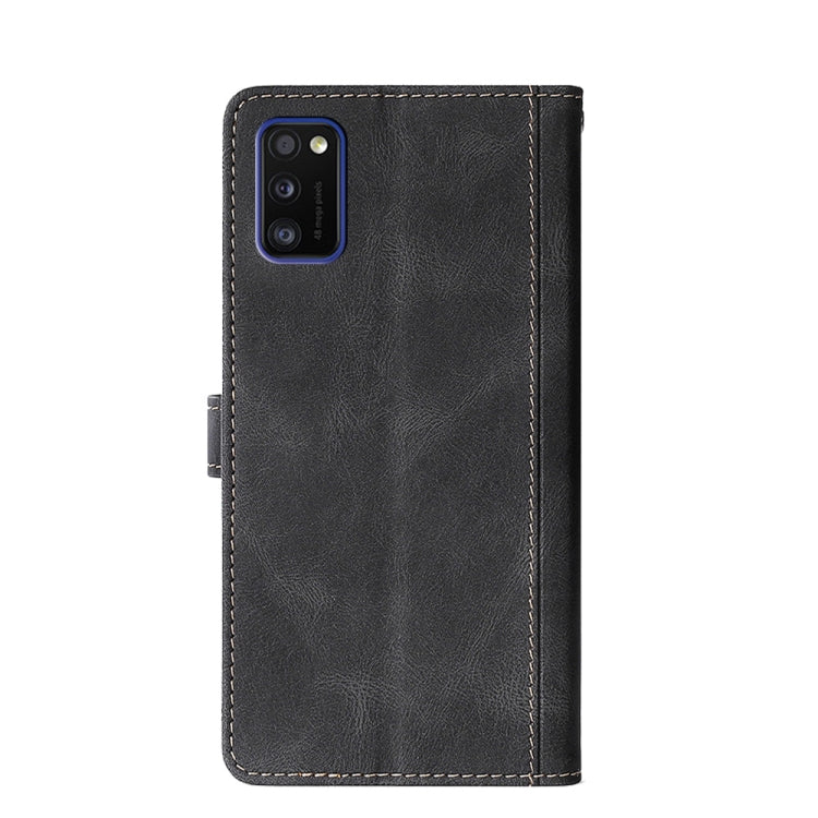 For Samsung Galaxy A41 Stitching Skin Feel Magnetic Buckle Horizontal Flip PU Leather Case with Holder & Card Slots & Wallet