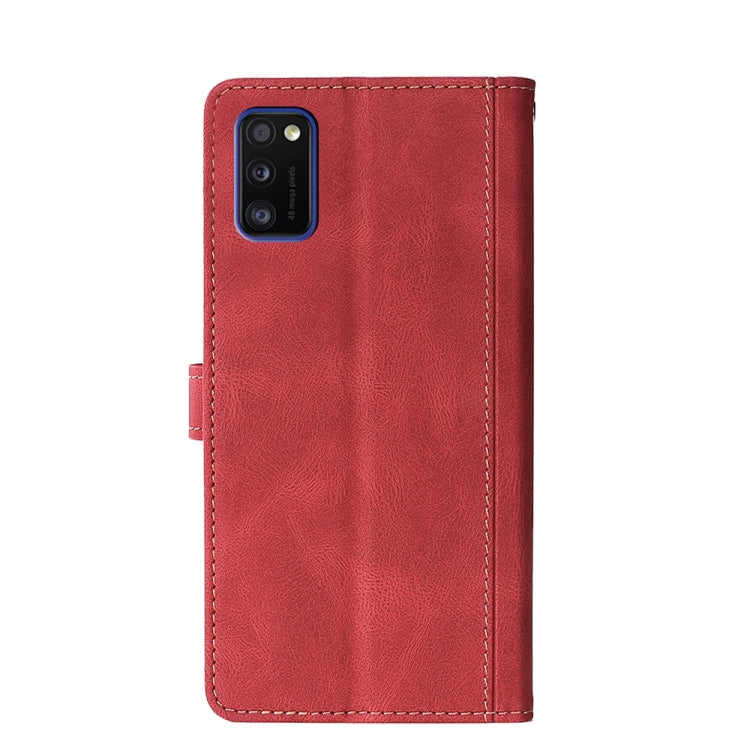 For Samsung Galaxy A41 Stitching Skin Feel Magnetic Buckle Horizontal Flip PU Leather Case with Holder & Card Slots & Wallet
