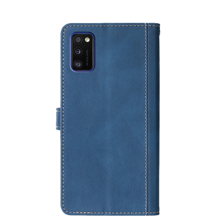 For Samsung Galaxy A41 Stitching Skin Feel Magnetic Buckle Horizontal Flip PU Leather Case with Holder & Card Slots & Wallet