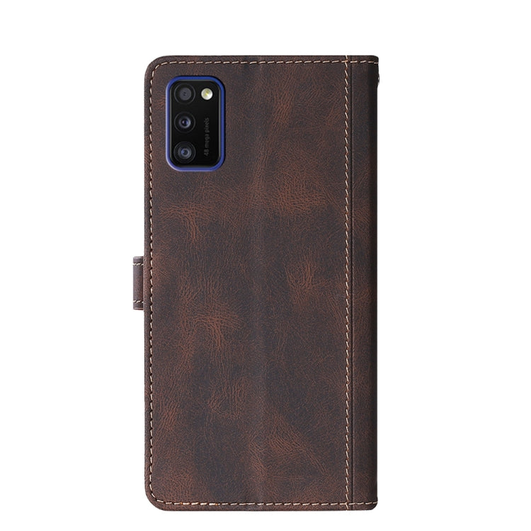 For Samsung Galaxy A41 Stitching Skin Feel Magnetic Buckle Horizontal Flip PU Leather Case with Holder & Card Slots & Wallet