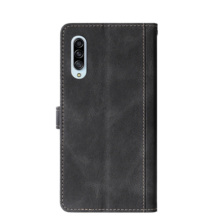 For Samsung Galaxy A90 5G Stitching Skin Feel Magnetic Buckle Horizontal Flip PU Leather Case with Holder & Card Slots & Wallet