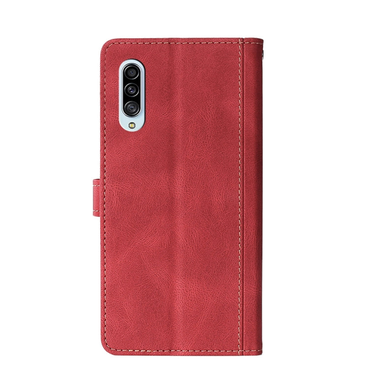 For Samsung Galaxy A90 5G Stitching Skin Feel Magnetic Buckle Horizontal Flip PU Leather Case with Holder & Card Slots & Wallet