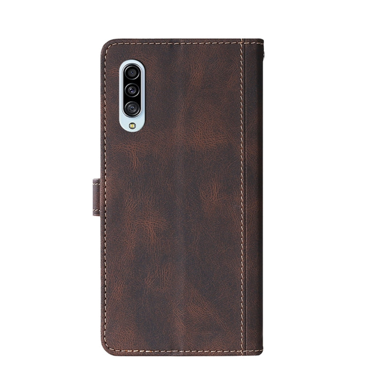 For Samsung Galaxy A90 5G Stitching Skin Feel Magnetic Buckle Horizontal Flip PU Leather Case with Holder & Card Slots & Wallet