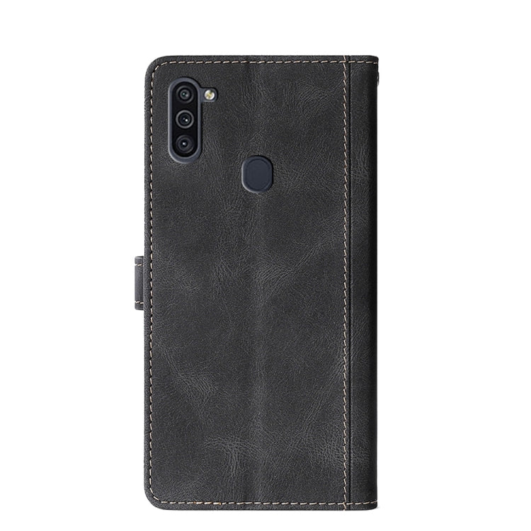 For Samsung Galaxy M11 Stitching Skin Feel Magnetic Buckle Horizontal Flip PU Leather Case with Holder & Card Slots & Wallet