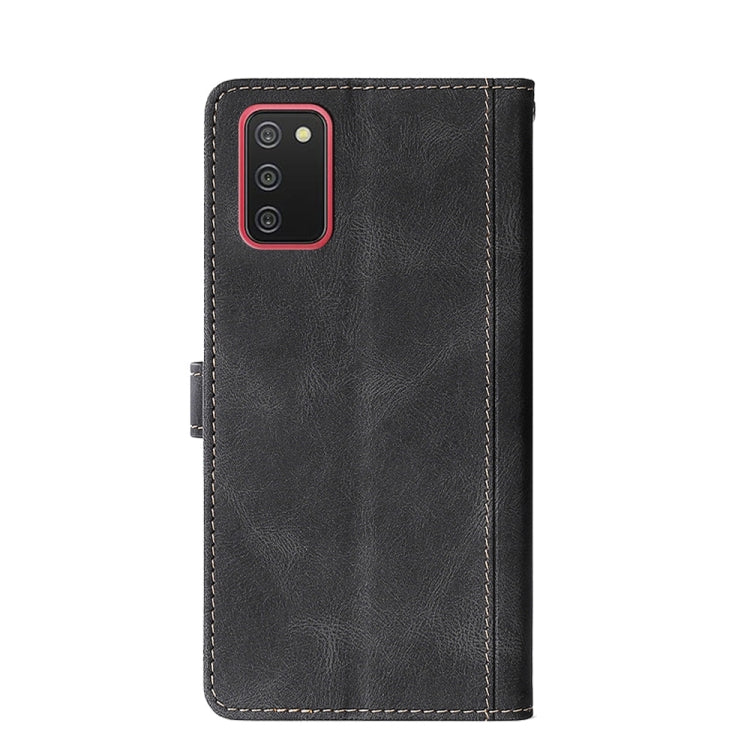 For Samsung Galaxy A02s (US Version) Stitching Skin Feel Magnetic Buckle Horizontal Flip PU Leather Case with Holder & Card Slots & Wallet