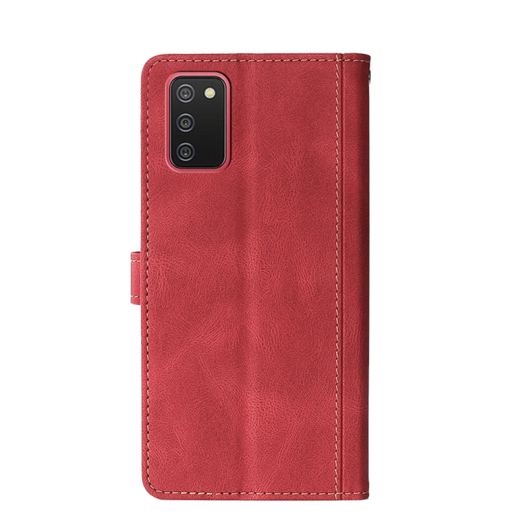 For Samsung Galaxy A02s (US Version) Stitching Skin Feel Magnetic Buckle Horizontal Flip PU Leather Case with Holder & Card Slots & Wallet