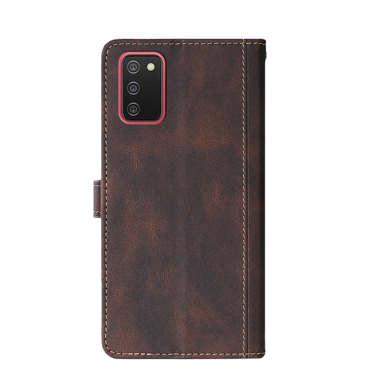 For Samsung Galaxy A02s (US Version) Stitching Skin Feel Magnetic Buckle Horizontal Flip PU Leather Case with Holder & Card Slots & Wallet
