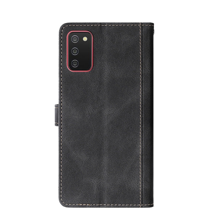 For Samsung Galaxy A02s (EU Version) Stitching Skin Feel Magnetic Buckle Horizontal Flip PU Leather Case with Holder & Card Slots & Wallet