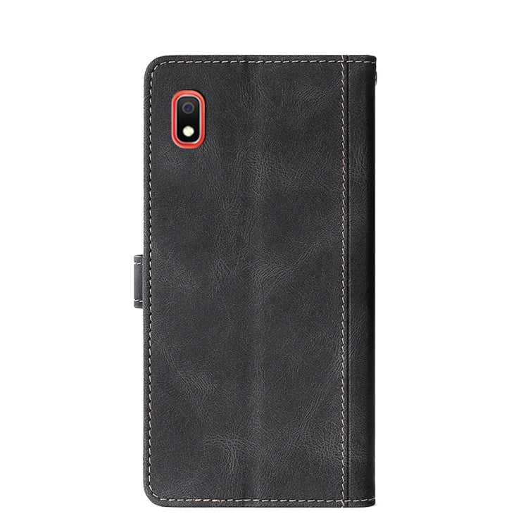 For Samsung Galaxy A10 Stitching Skin Feel Magnetic Buckle Horizontal Flip PU Leather Case with Holder & Card Slots & Wallet