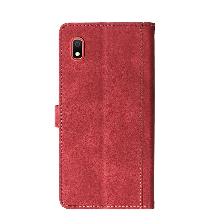 For Samsung Galaxy A10 Stitching Skin Feel Magnetic Buckle Horizontal Flip PU Leather Case with Holder & Card Slots & Wallet