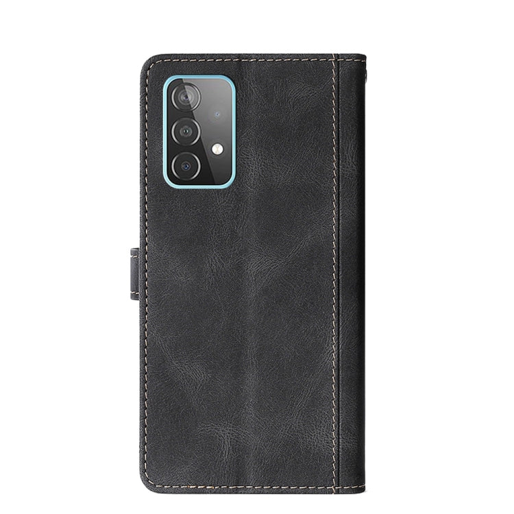 For Samsung Galaxy A52 5G / 4G Stitching Skin Feel Magnetic Buckle Horizontal Flip PU Leather Case with Holder & Card Slots & Wallet