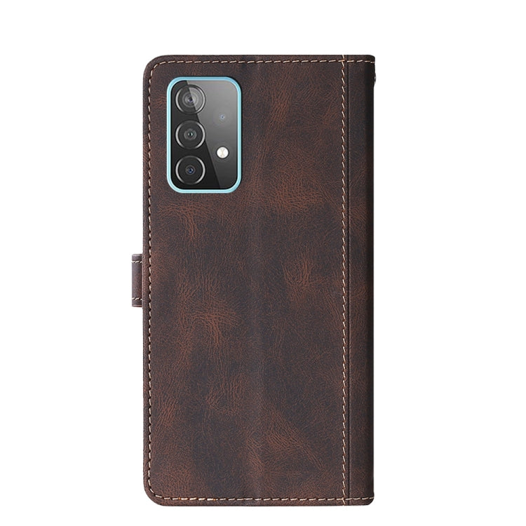 For Samsung Galaxy A52 5G / 4G Stitching Skin Feel Magnetic Buckle Horizontal Flip PU Leather Case with Holder & Card Slots & Wallet