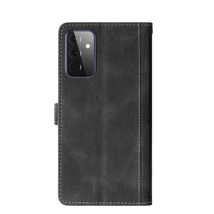For Samsung Galaxy A72 5G / 4G Stitching Skin Feel Magnetic Buckle Horizontal Flip PU Leather Case with Holder & Card Slots & Wallet