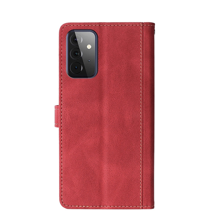 For Samsung Galaxy A72 5G / 4G Stitching Skin Feel Magnetic Buckle Horizontal Flip PU Leather Case with Holder & Card Slots & Wallet