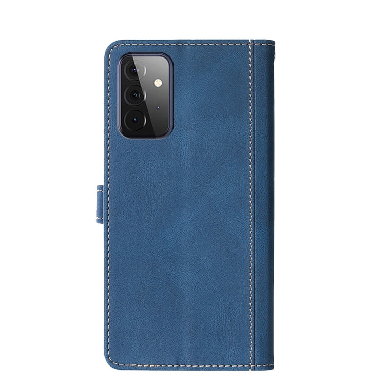 For Samsung Galaxy A72 5G / 4G Stitching Skin Feel Magnetic Buckle Horizontal Flip PU Leather Case with Holder & Card Slots & Wallet