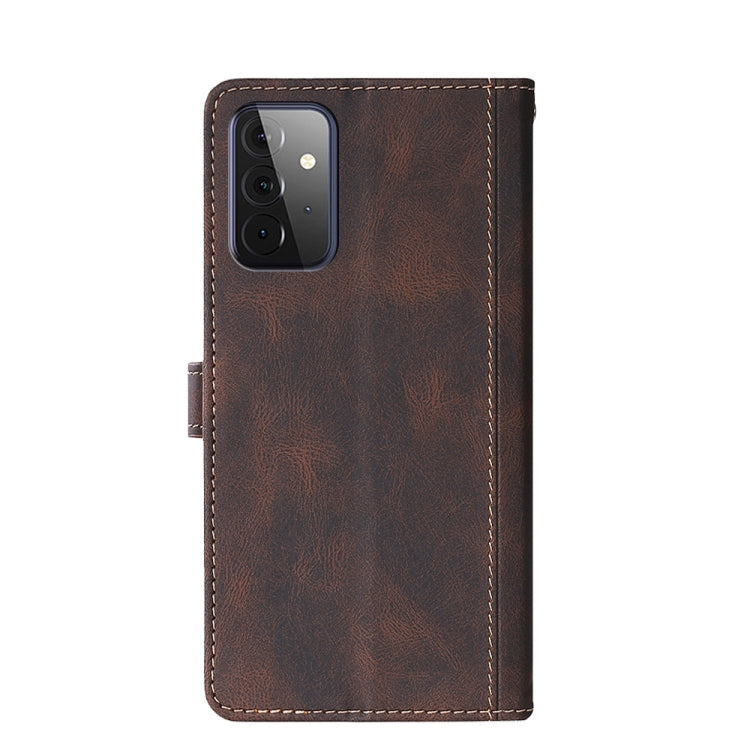 For Samsung Galaxy A72 5G / 4G Stitching Skin Feel Magnetic Buckle Horizontal Flip PU Leather Case with Holder & Card Slots & Wallet