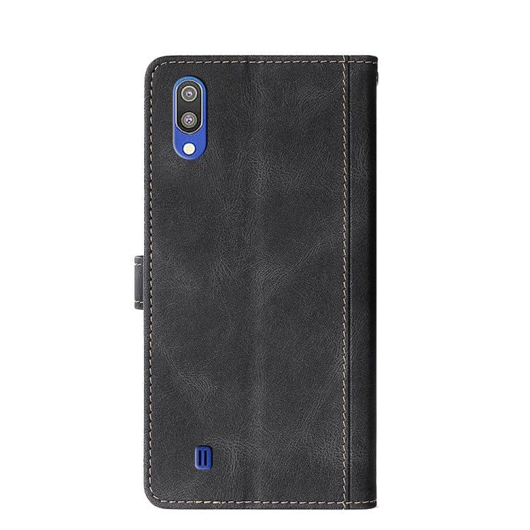 For Samsung Galaxy M10 Stitching Skin Feel Magnetic Buckle Horizontal Flip PU Leather Case with Holder & Card Slots & Wallet