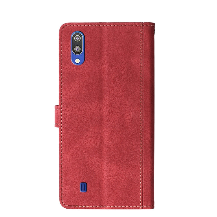 For Samsung Galaxy M10 Stitching Skin Feel Magnetic Buckle Horizontal Flip PU Leather Case with Holder & Card Slots & Wallet