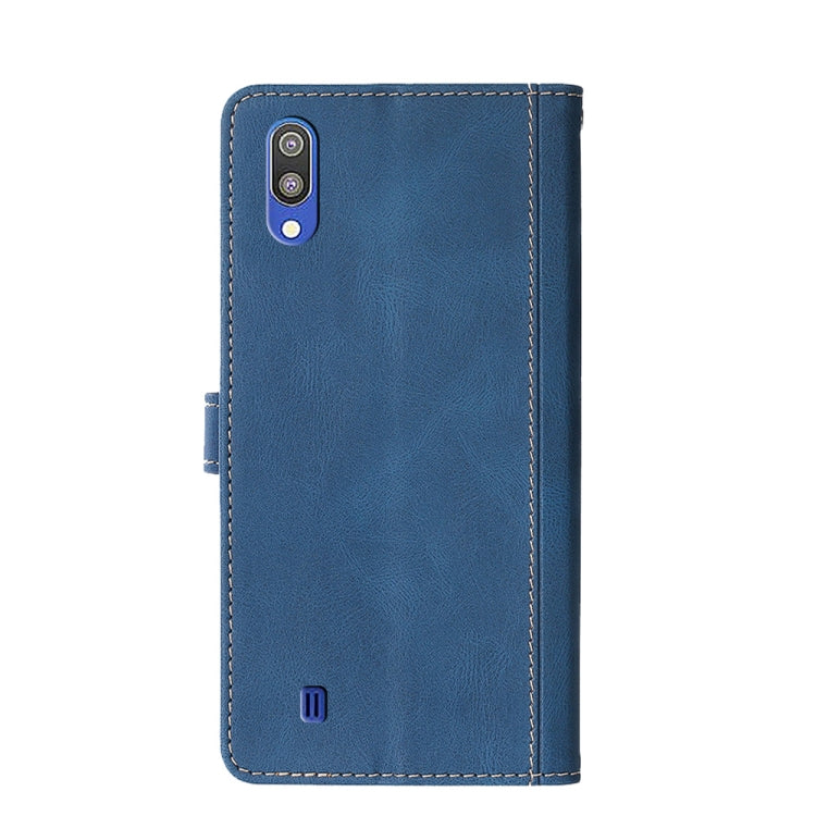 For Samsung Galaxy M10 Stitching Skin Feel Magnetic Buckle Horizontal Flip PU Leather Case with Holder & Card Slots & Wallet