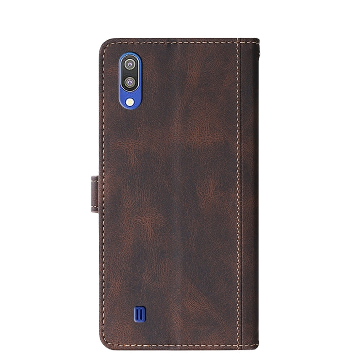 For Samsung Galaxy M10 Stitching Skin Feel Magnetic Buckle Horizontal Flip PU Leather Case with Holder & Card Slots & Wallet