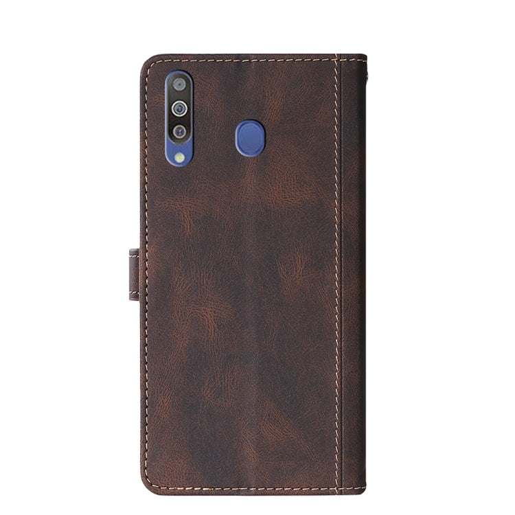 For Samsung Galaxy M20 Stitching Skin Feel Magnetic Buckle Horizontal Flip PU Leather Case with Holder & Card Slots & Wallet