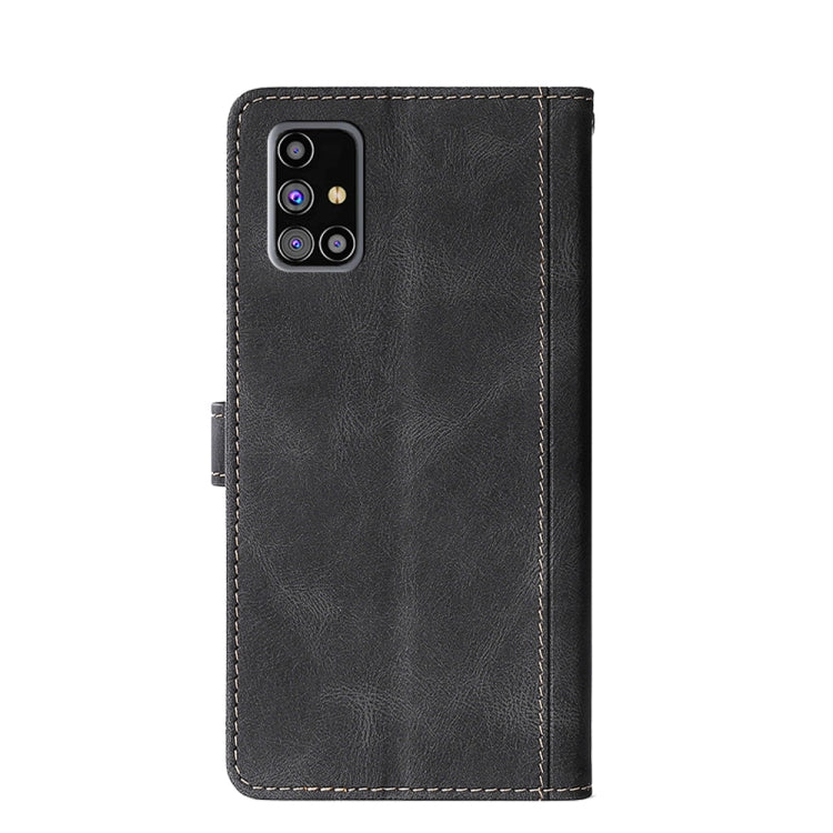 For Samsung Galaxy M31s Stitching Skin Feel Magnetic Buckle Horizontal Flip PU Leather Case with Holder & Card Slots & Wallet