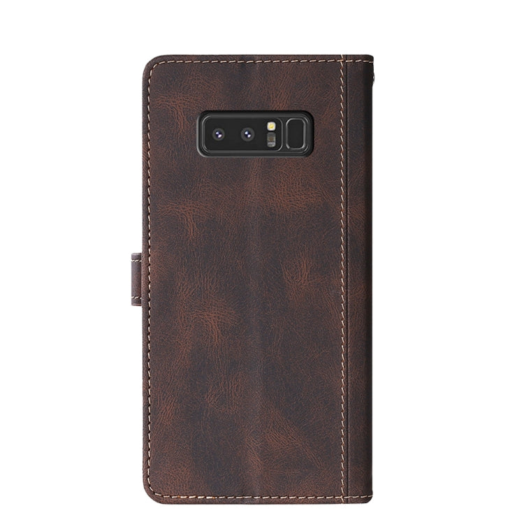 For Samsung Galaxy Note8 Stitching Skin Feel Magnetic Buckle Horizontal Flip PU Leather Case with Holder & Card Slots & Wallet