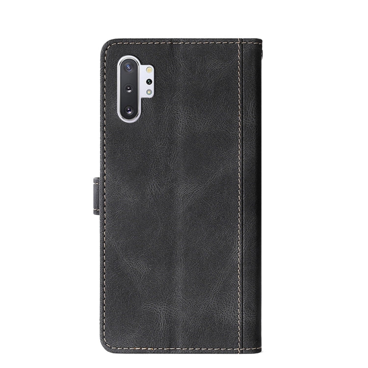 For Samsung Galaxy Note10+ Stitching Skin Feel Magnetic Buckle Horizontal Flip PU Leather Case with Holder & Card Slots & Wallet
