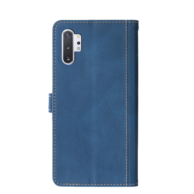 For Samsung Galaxy Note10+ Stitching Skin Feel Magnetic Buckle Horizontal Flip PU Leather Case with Holder & Card Slots & Wallet