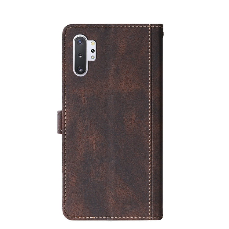 For Samsung Galaxy Note10+ Stitching Skin Feel Magnetic Buckle Horizontal Flip PU Leather Case with Holder & Card Slots & Wallet