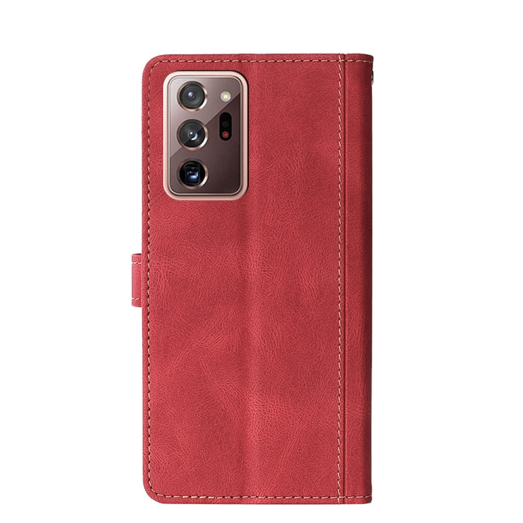 For Samsung Galaxy Note20 Ultra Stitching Skin Feel Magnetic Buckle Horizontal Flip PU Leather Case with Holder & Card Slots & Wallet