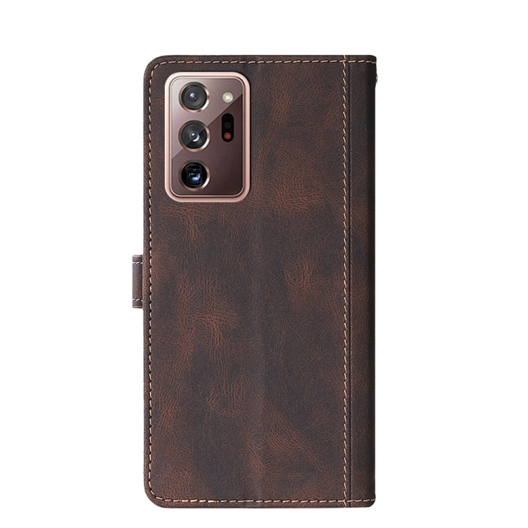 For Samsung Galaxy Note20 Ultra Stitching Skin Feel Magnetic Buckle Horizontal Flip PU Leather Case with Holder & Card Slots & Wallet