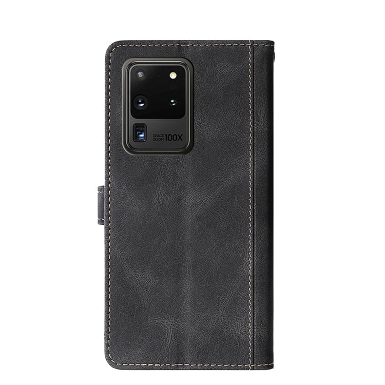 For Samsung Galaxy S20 Ultra Stitching Skin Feel Magnetic Buckle Horizontal Flip PU Leather Case with Holder & Card Slots & Wallet