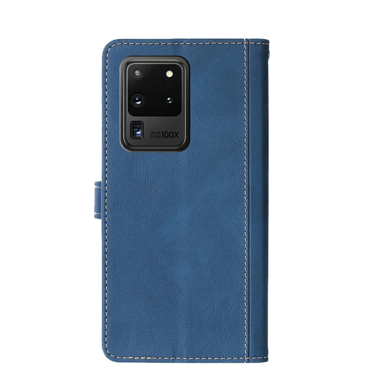 For Samsung Galaxy S20 Ultra Stitching Skin Feel Magnetic Buckle Horizontal Flip PU Leather Case with Holder & Card Slots & Wallet