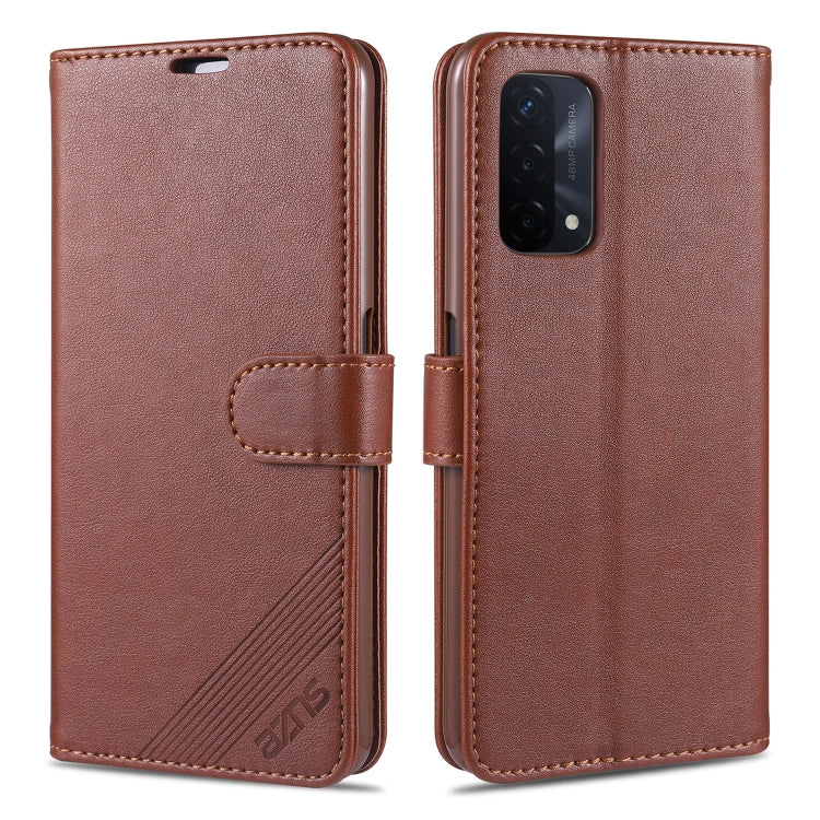 For OPPO A93 5G AZNS Sheepskin Texture Horizontal Flip Leather Case with Holder & Card Slots & Wallet