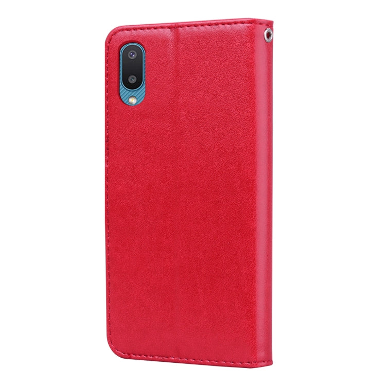 For Samsung Galaxy A02 (EU Version) Rose Embossed Horizontal Flip PU Leather Case with Holder & Card Slots & Wallet