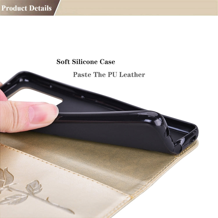For Samsung Galaxy A02 (EU Version) Rose Embossed Horizontal Flip PU Leather Case with Holder & Card Slots & Wallet
