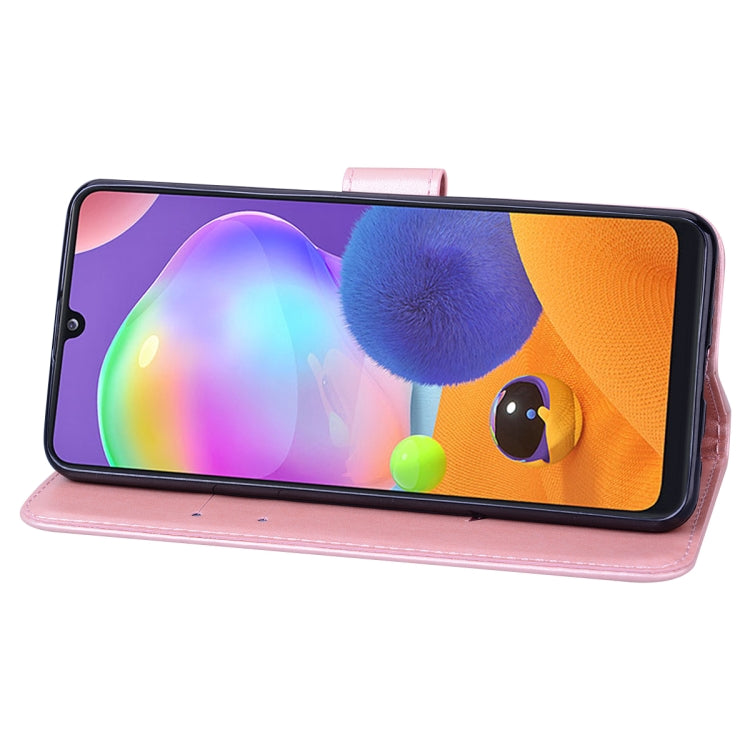 For Samsung Galaxy A42 5G Rose Embossed Horizontal Flip PU Leather Case with Holder & Card Slots & Wallet