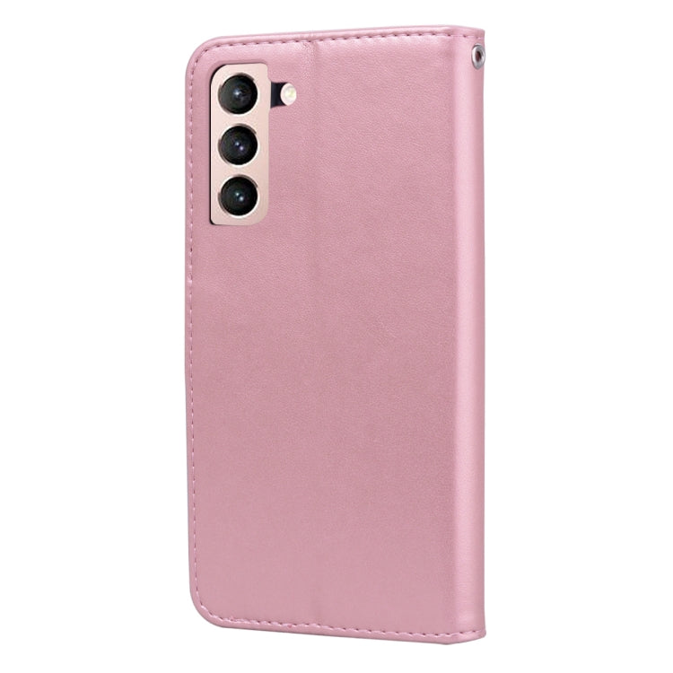 For Samsung Galaxy S21+ 5G Rose Embossed Horizontal Flip PU Leather Case with Holder & Card Slots & Wallet