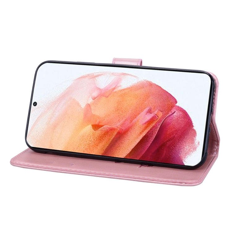 For Samsung Galaxy S21+ 5G Rose Embossed Horizontal Flip PU Leather Case with Holder & Card Slots & Wallet