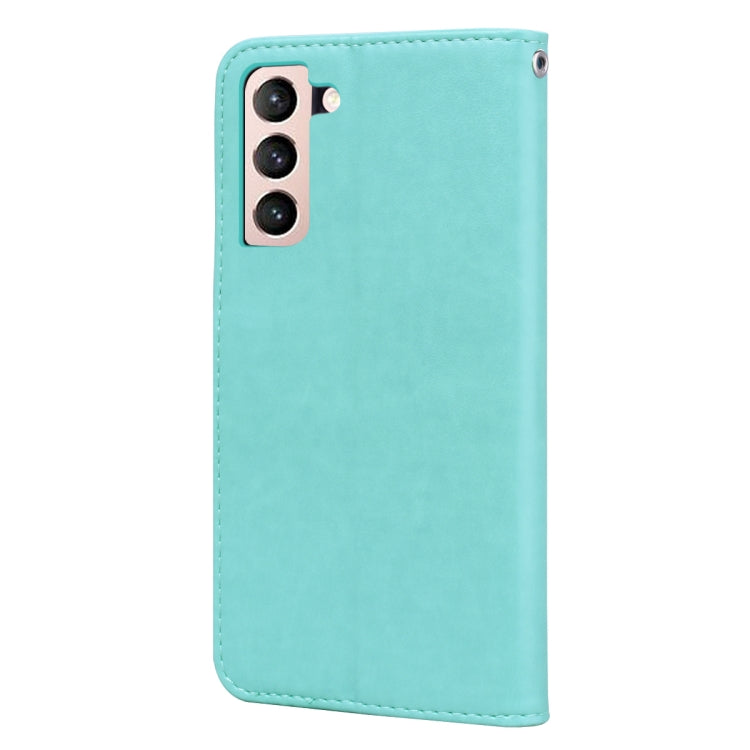 For Samsung Galaxy S21+ 5G Rose Embossed Horizontal Flip PU Leather Case with Holder & Card Slots & Wallet