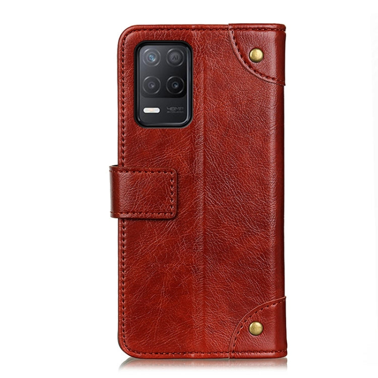 For Realme 9 5G / Realme 8 5G / Realme V13 5G Copper Buckle Nappa Texture Flip Leather Case