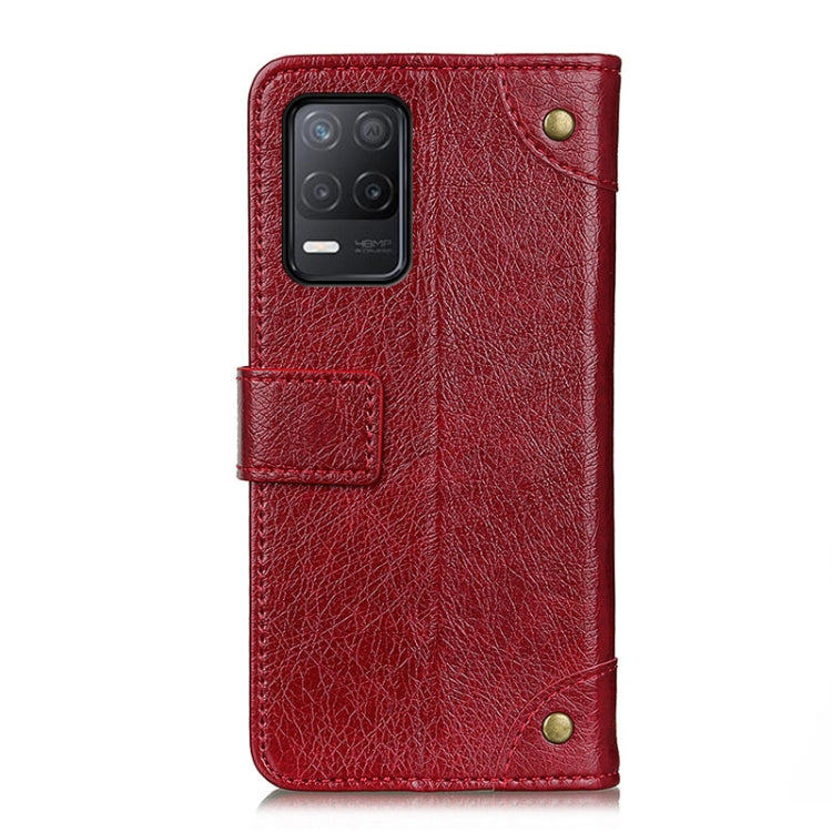 For Realme 9 5G / Realme 8 5G / Realme V13 5G Copper Buckle Nappa Texture Flip Leather Case