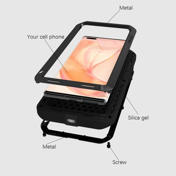 For Huawei Mate 40 Pro+ LOVE MEI Metal Shockproof Waterproof Dustproof Protective Case without Glass