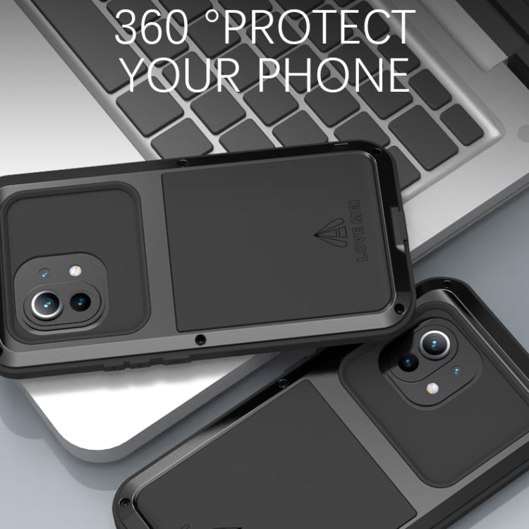For Xiaomi Mi 11 LOVE MEI Metal Shockproof Waterproof Dustproof Protective Case without Glass